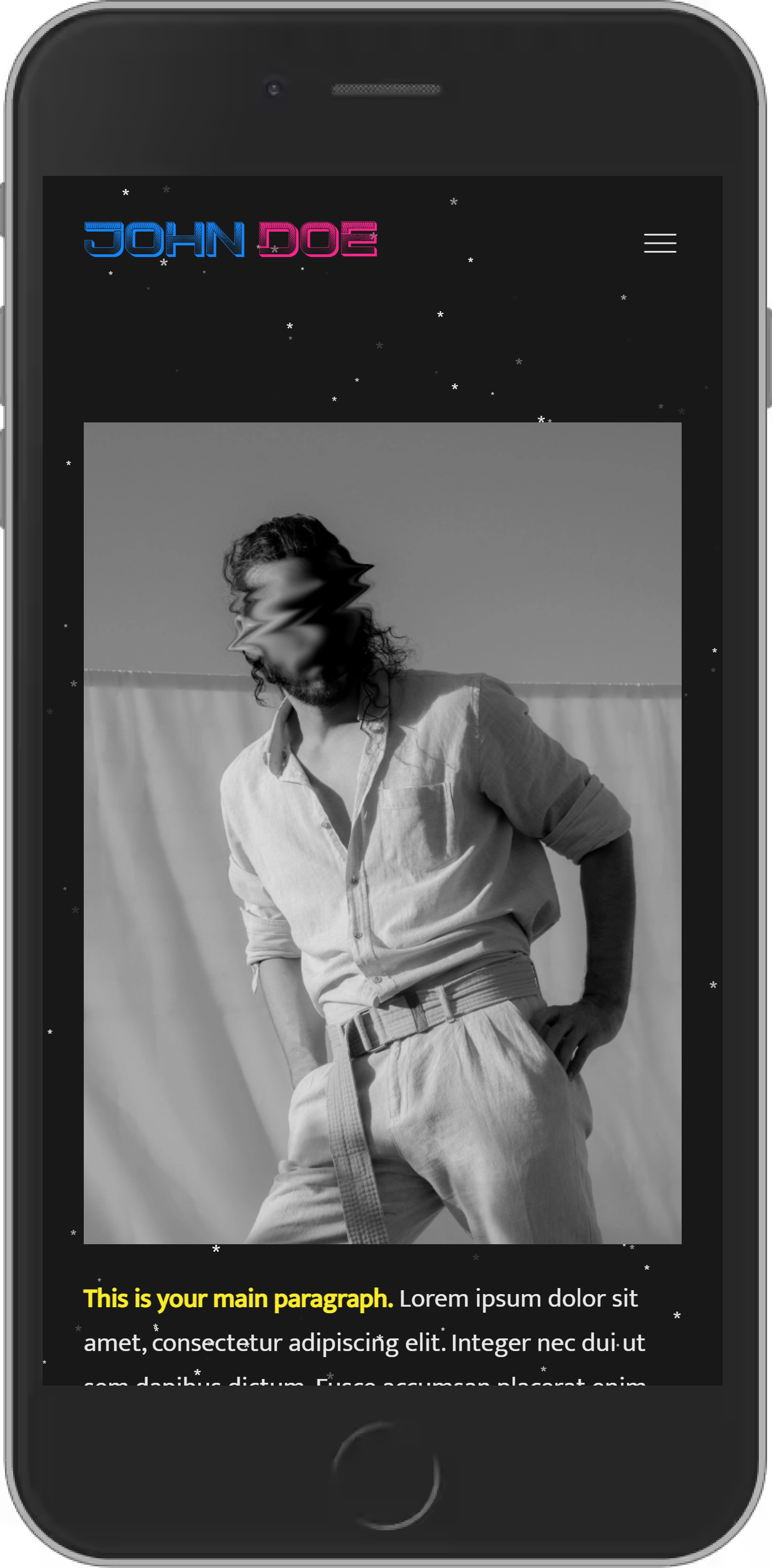a template in mobile view